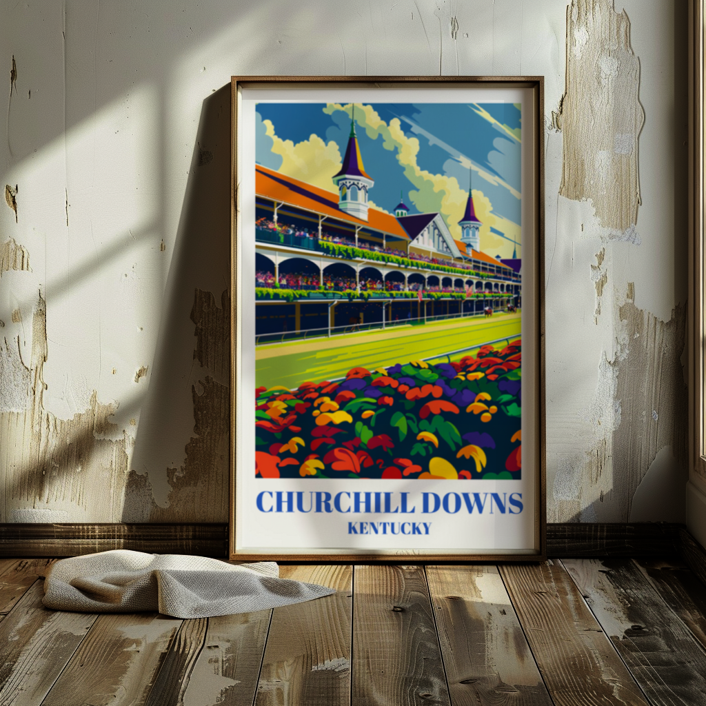 Travel Poster of Churchill Downs, Louisville, Kentucky, Horse Racing Art Print