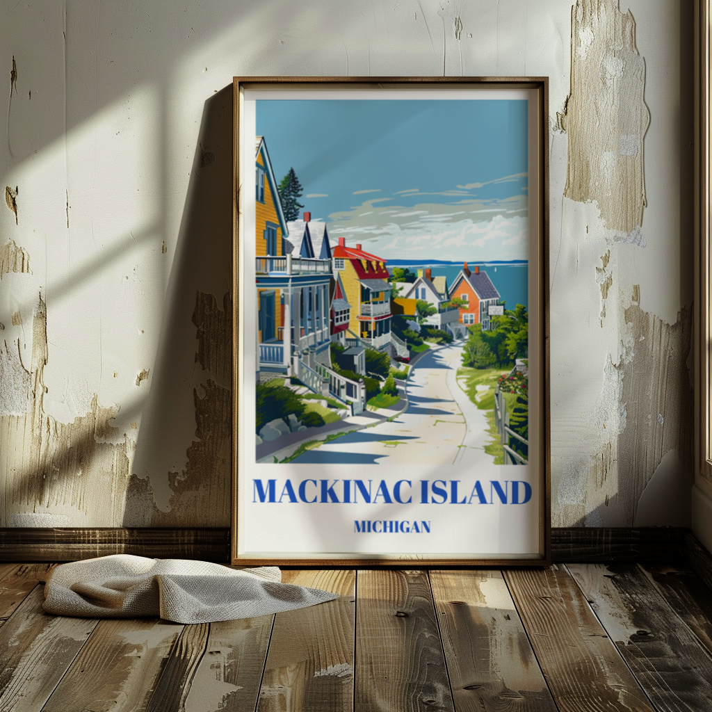 Mackinac Island Michigan Travel Poster - Vintage Great Lakes Wall Art