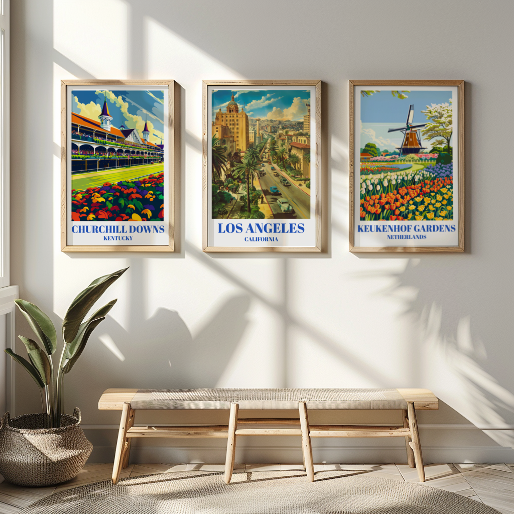 1940s Los Angeles Travel Poster, Retro California Wall Art Print