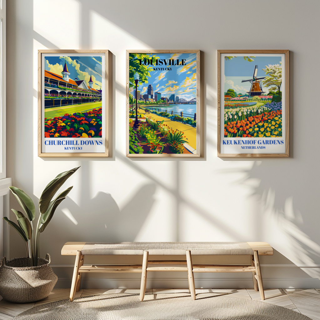 Serene Waterfront Park Louisville Kentucky Travel Poster