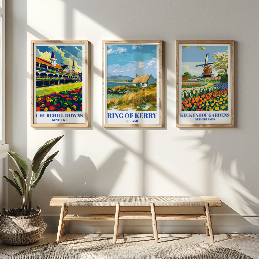 Ring of Kerry Ireland Travel Poster: Scenic Countryside Landscape Art Print