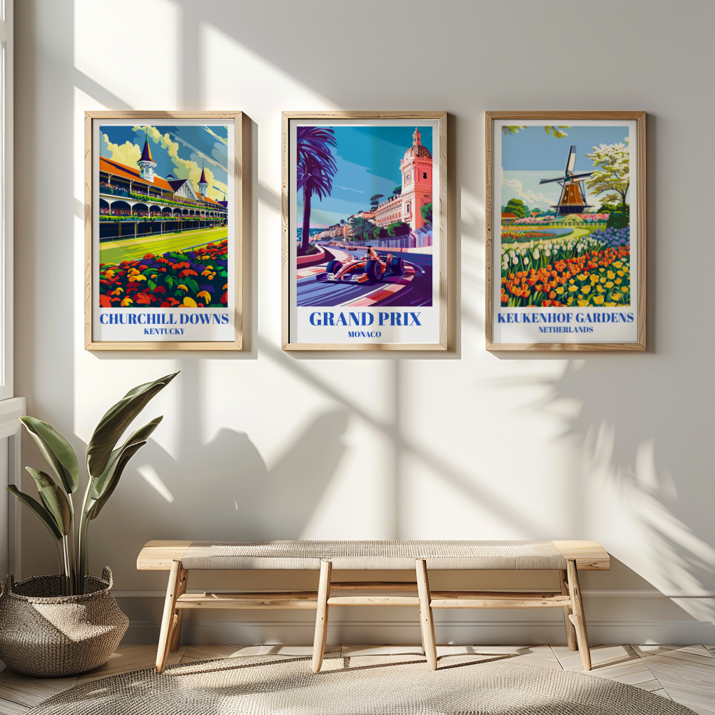 Grand Prix Monaco Travel Poster, Iconic Formula 1 Racing Art Print