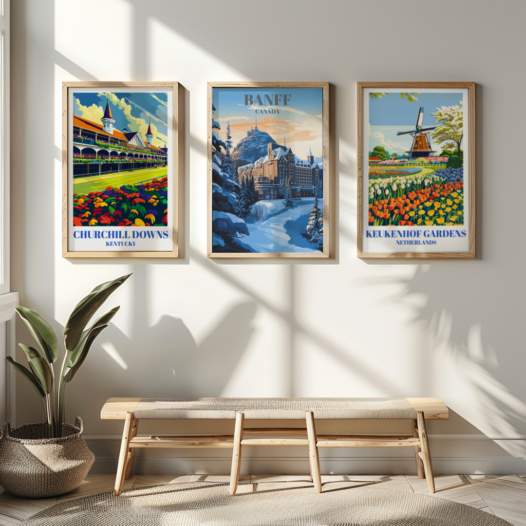 Fairmont Hotel in Banff, Canada Travel Poster - Banff National Park Wall Decor
