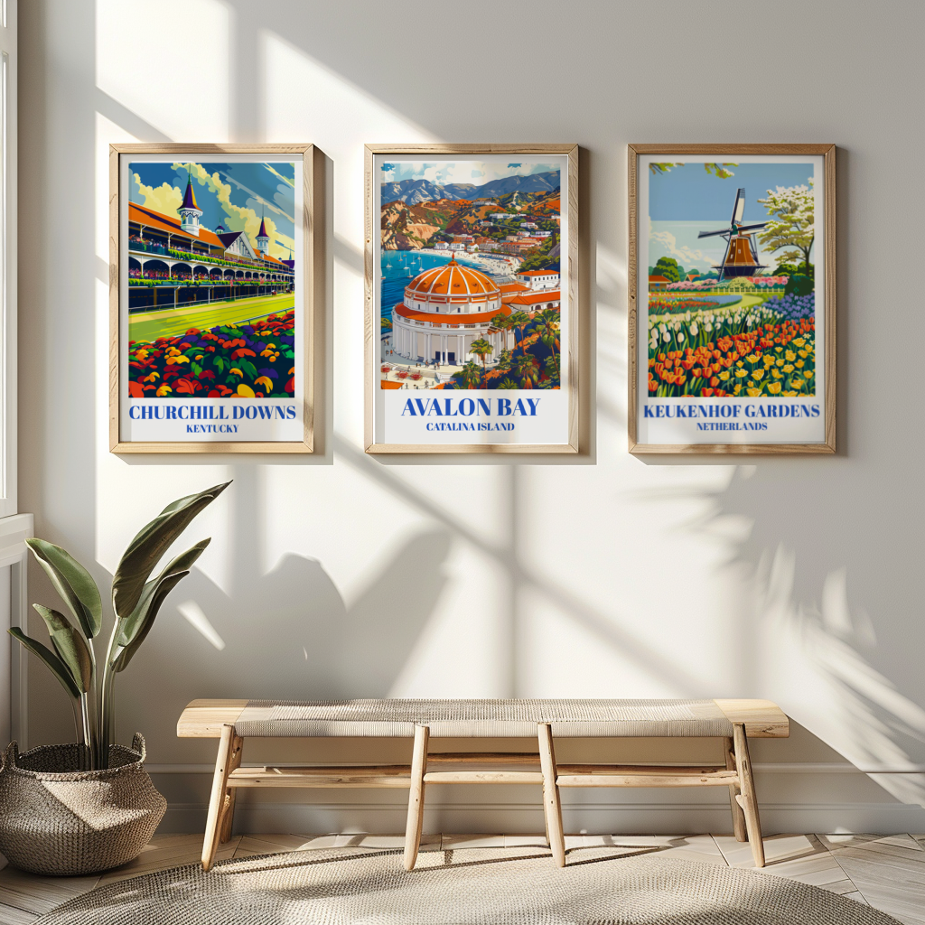 Stunning Avalon Bay, Catalina Island Travel Poster, Art Print of Catalina Island