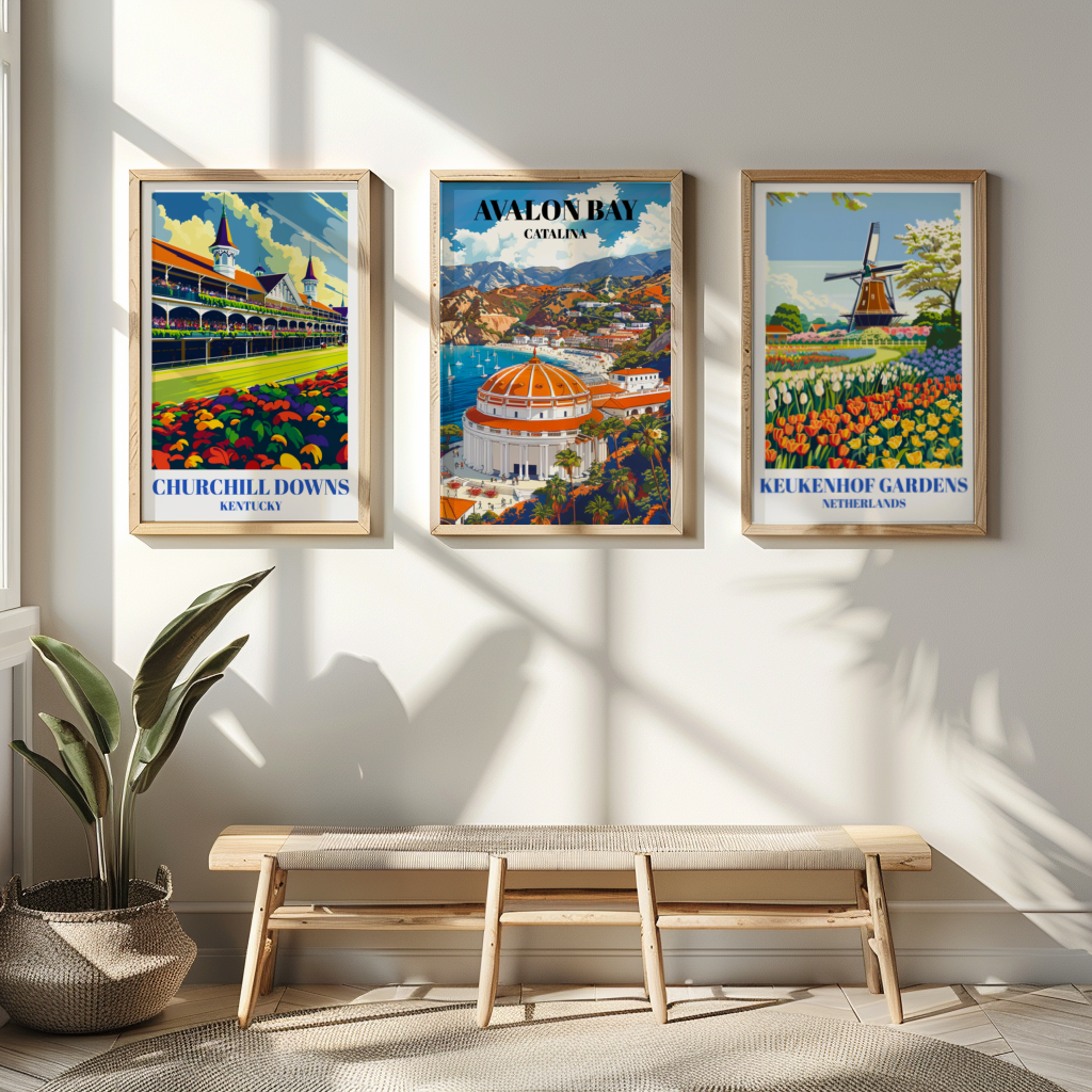 Avalon Bay, Catalina Island Travel Poster, Scenic California Coastline Art Print
