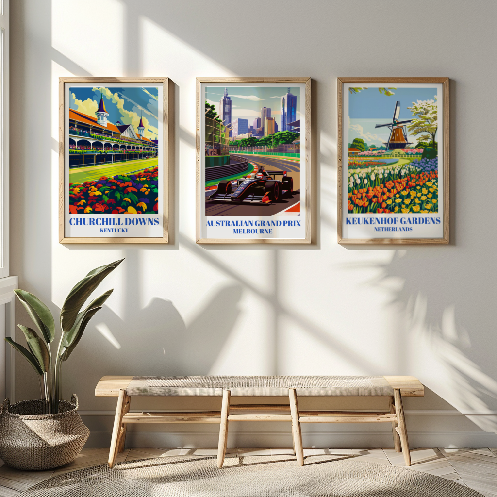 Australian Grand Prix Melbourne Travel Poster, Formula 1 Wall Art Print