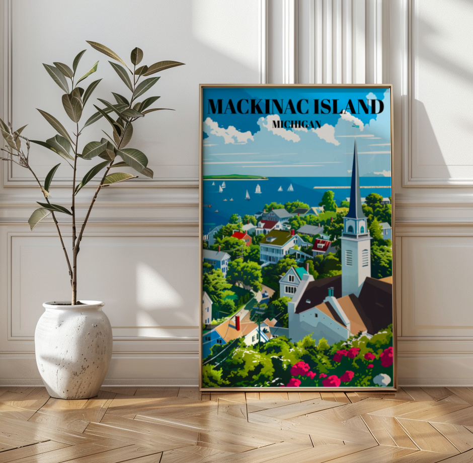 Mackinac Island Michigan Travel Poster - Mackinac Island Wall Art Print
