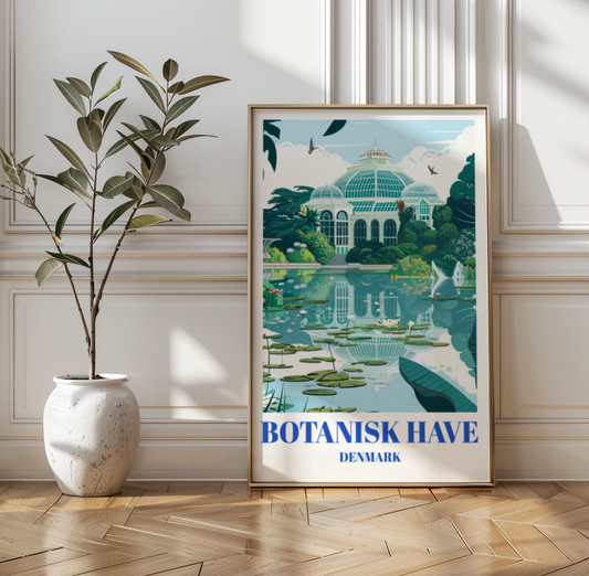 Botanical Garden of Botanisk Have, Copenhagen Denmark Travel Poster