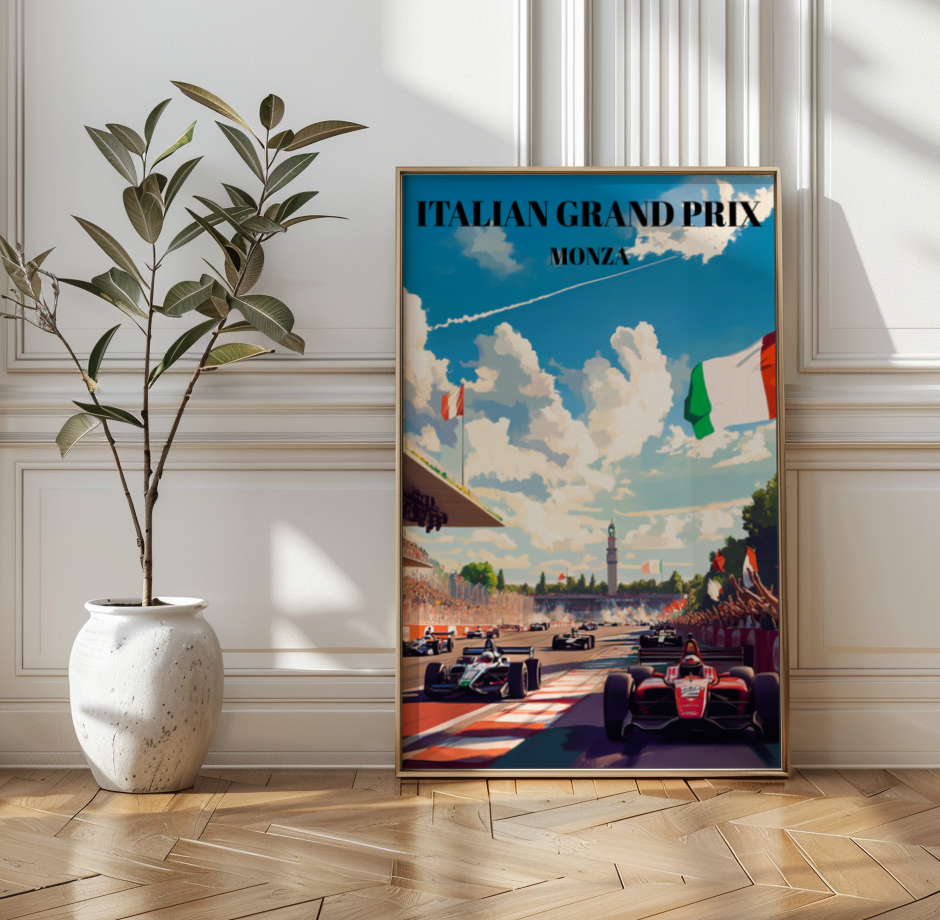 Grand Prix Monza Track Poster, Formula 1 Racing Art Print