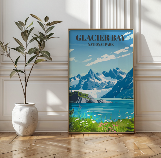 Glacier Bay National Park Poster - Alaska Travel Art Print Wall Decor,