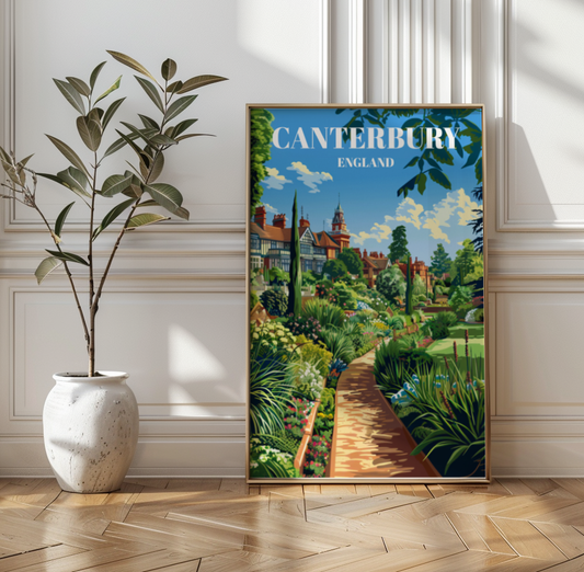 Travel Poster of Mount Ephraim Gardens in Canterbury, England