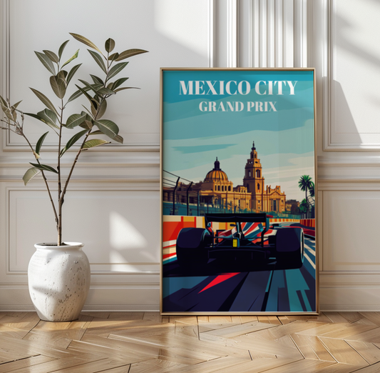 Mexico City Grand Prix Travel Poster Print, Formula 1