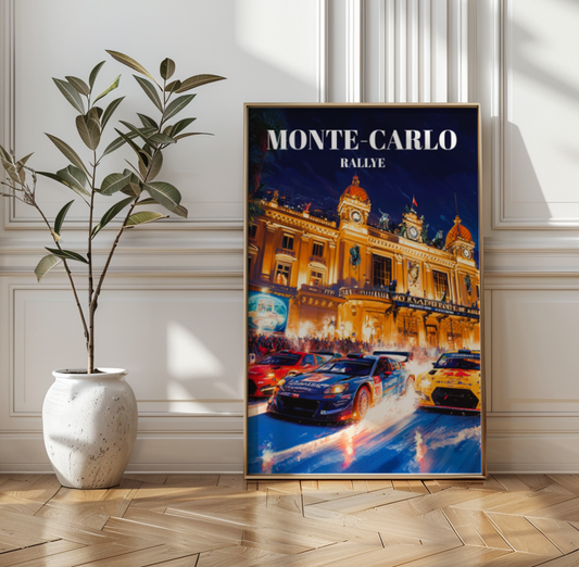 Monte-Carlo Rallye Travel Poster Print, Monaco Racing Art, Motorsport Decor