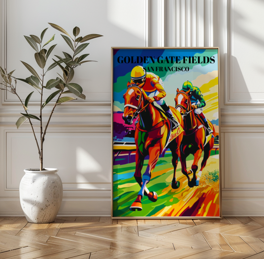 Golden Gate Fields Horse Racing Poster, San Francisco California Art Print