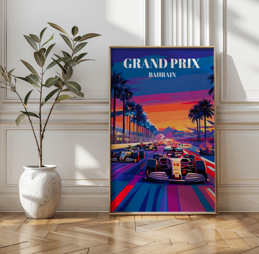 Bahrain Grand Prix Travel Poster, Formula 1 Art Print