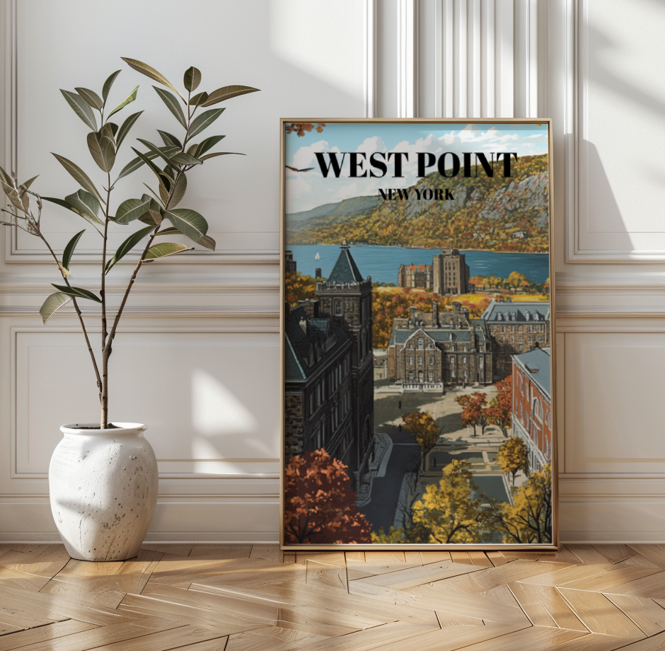 West Point New York Travel Poster, U.S. Military Academy Wall Art