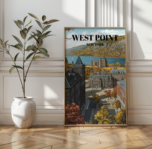 West Point New York Travel Poster, U.S. Military Academy Wall Art