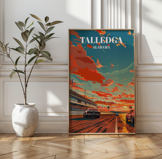Talladega Superspeedway Travel Poster, Iconic NASCAR Racing Art Print