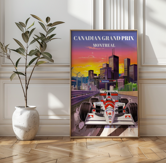 Formula 1 Canadian Grand Prix Travel Poster, Montreal Racing Art Print