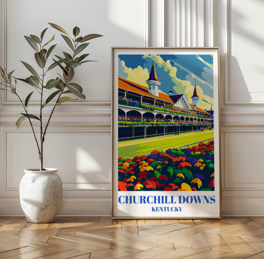 Travel Poster of Churchill Downs, Louisville, Kentucky, Horse Racing Art Print