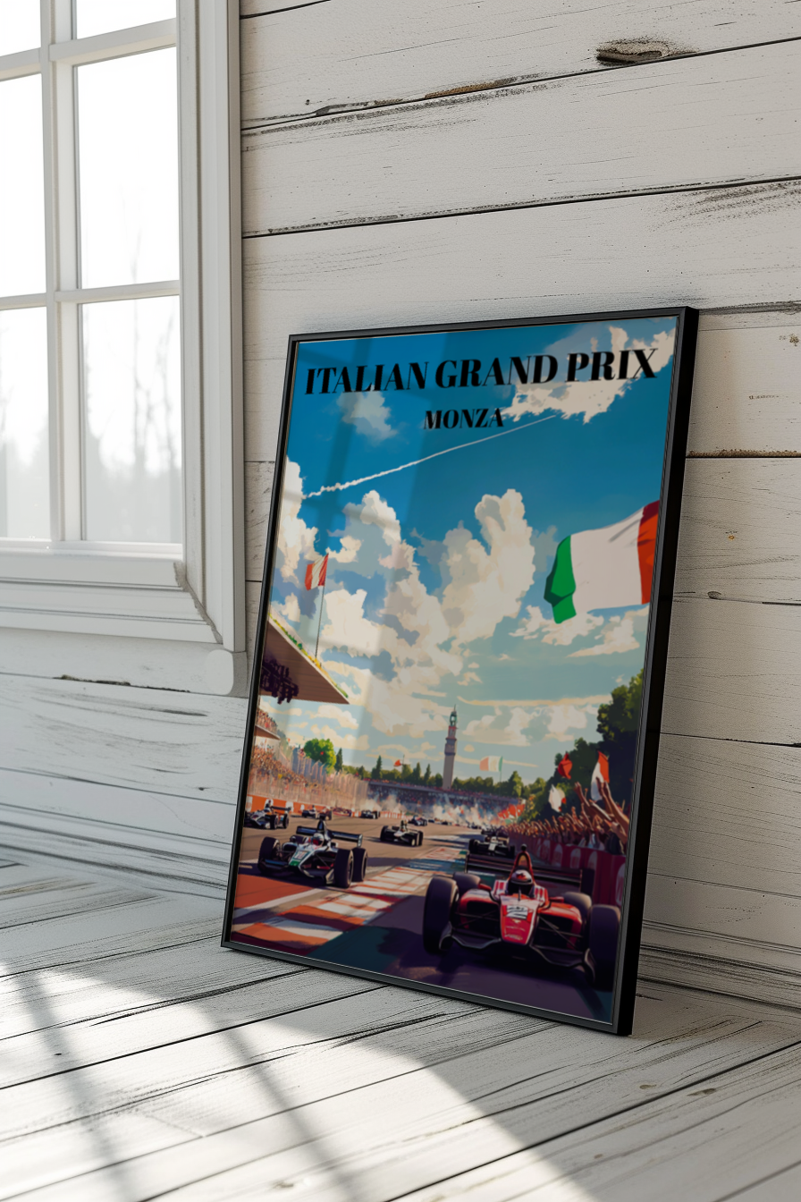 Grand Prix Monza Track Poster, Formula 1 Racing Art Print