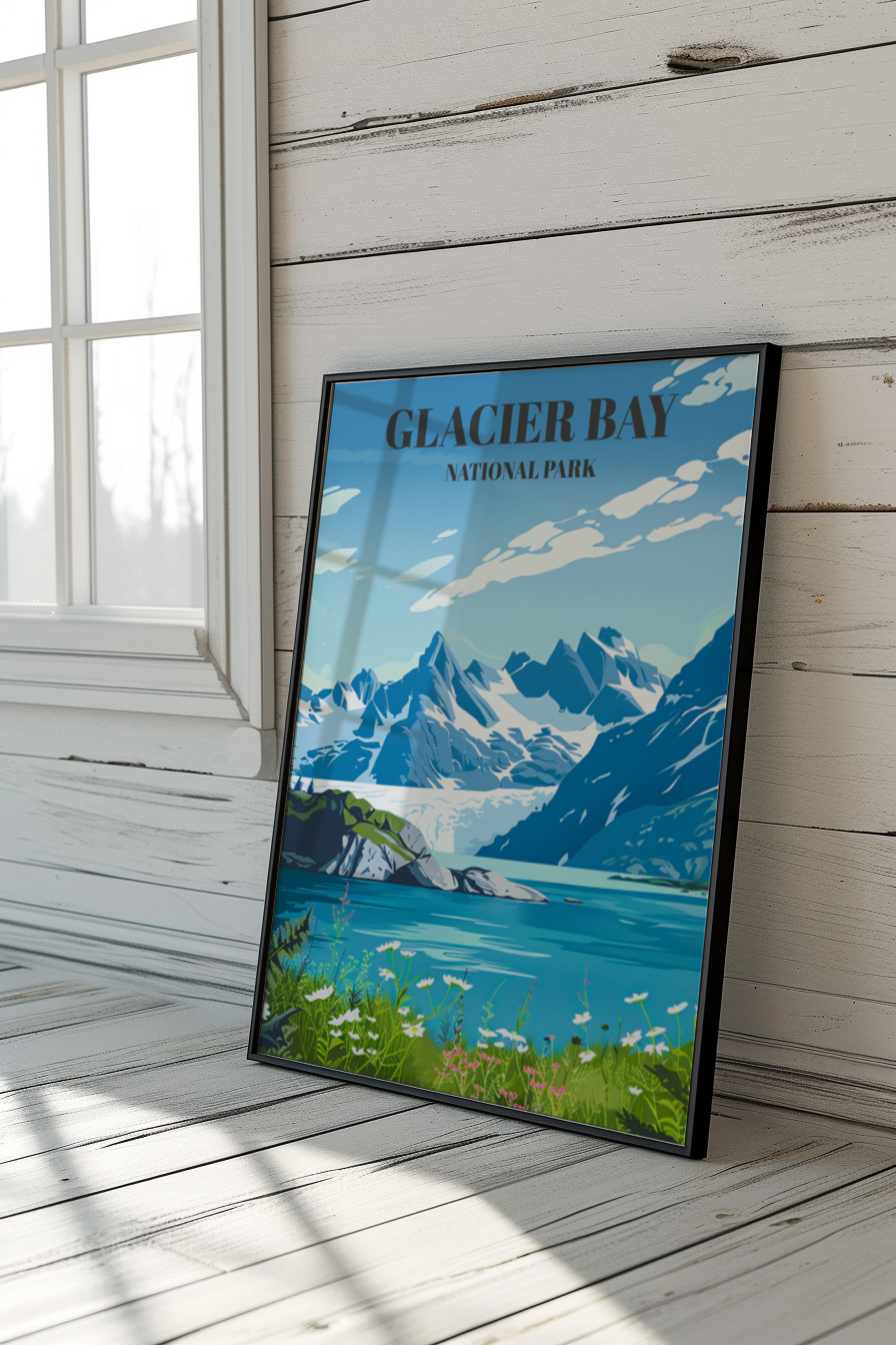 Glacier Bay National Park Poster - Alaska Travel Art Print Wall Decor,