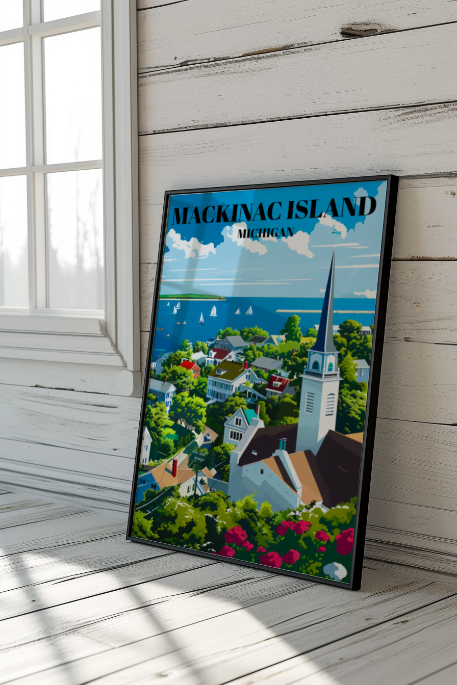 Mackinac Island Michigan Travel Poster - Mackinac Island Wall Art Print