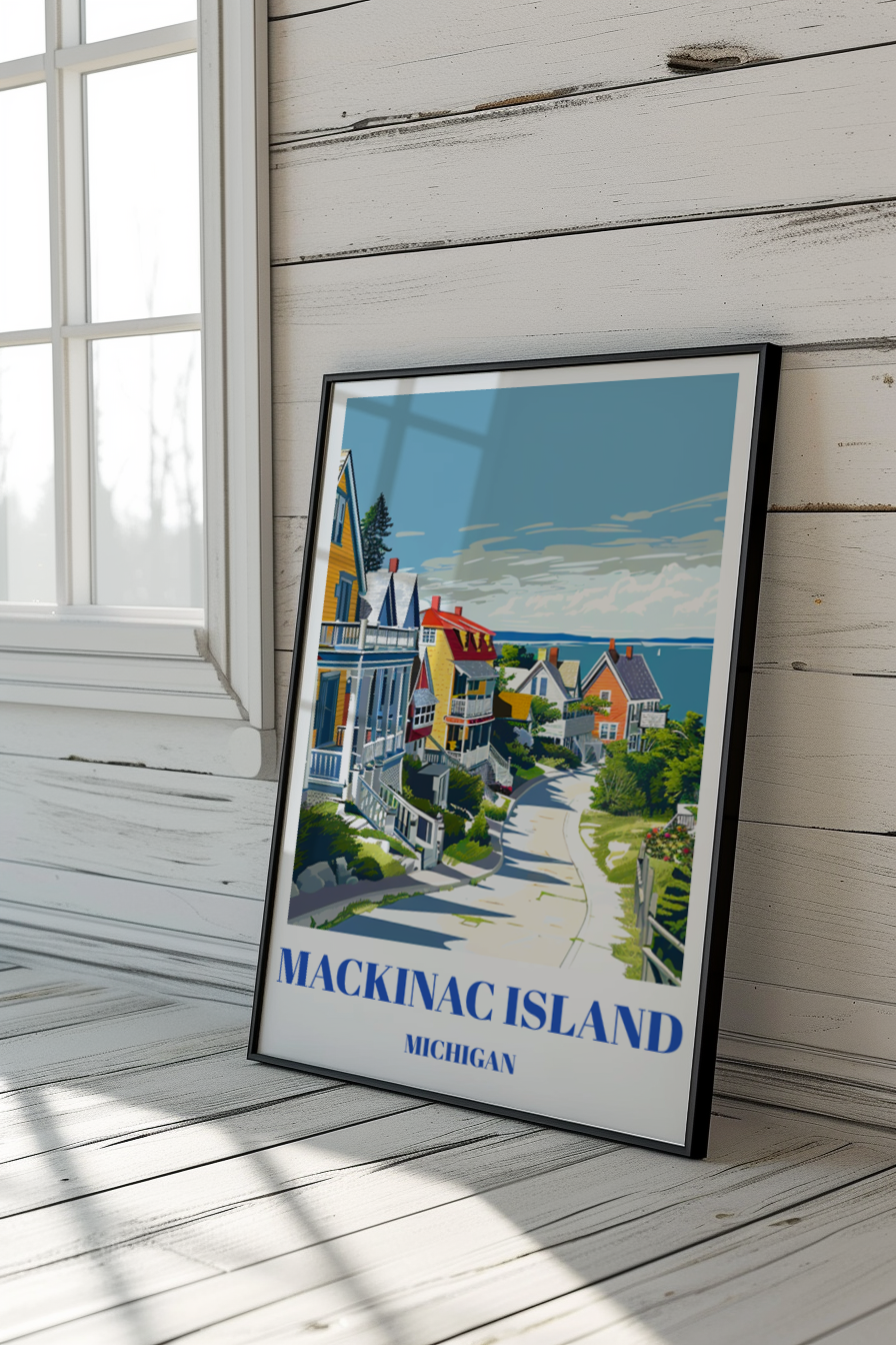 Mackinac Island Michigan Travel Poster - Vintage Great Lakes Wall Art