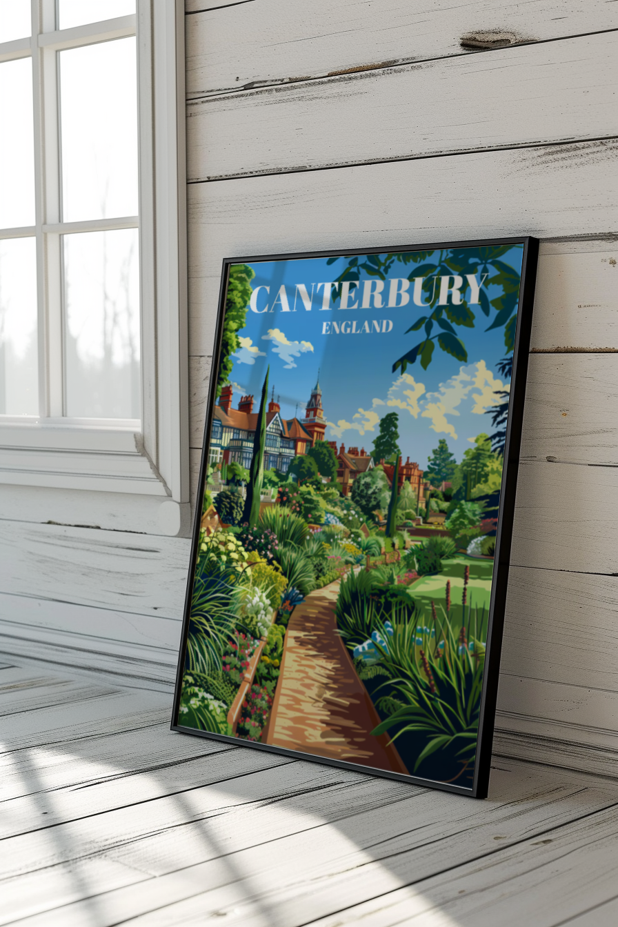 Travel Poster of Mount Ephraim Gardens in Canterbury, England