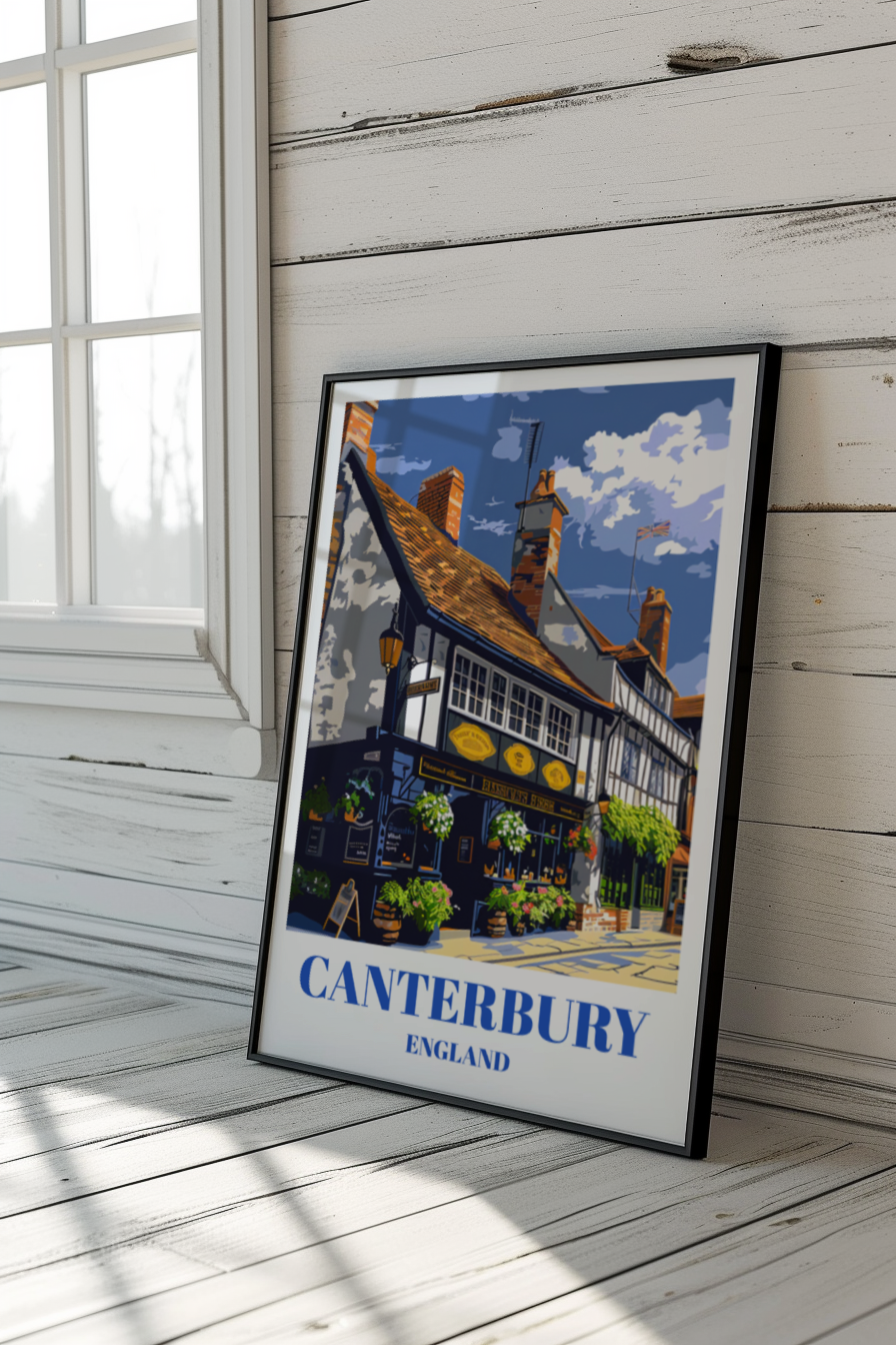 Canterbury, England Vintage-Inspired Travel Poster