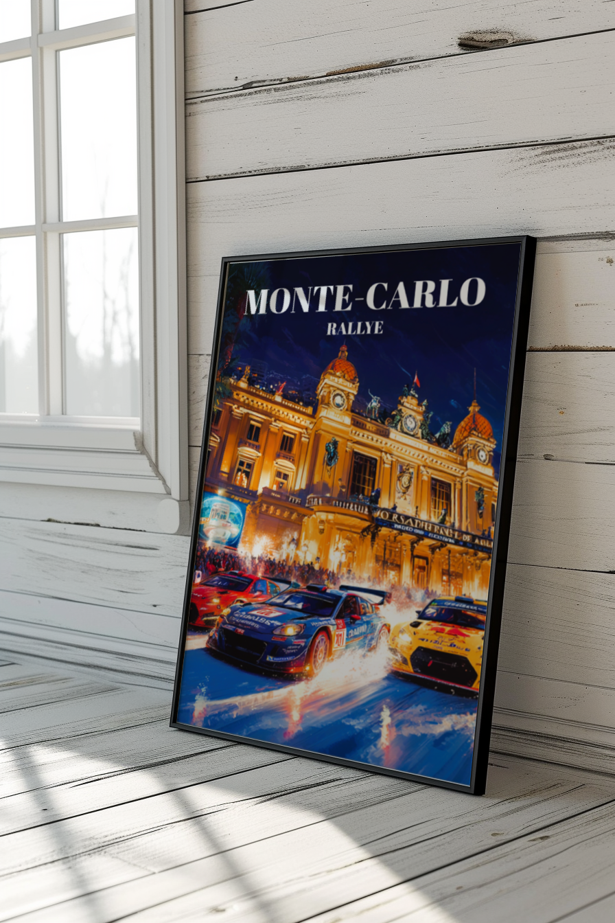 Monte-Carlo Rallye Travel Poster Print, Monaco Racing Art, Motorsport Decor