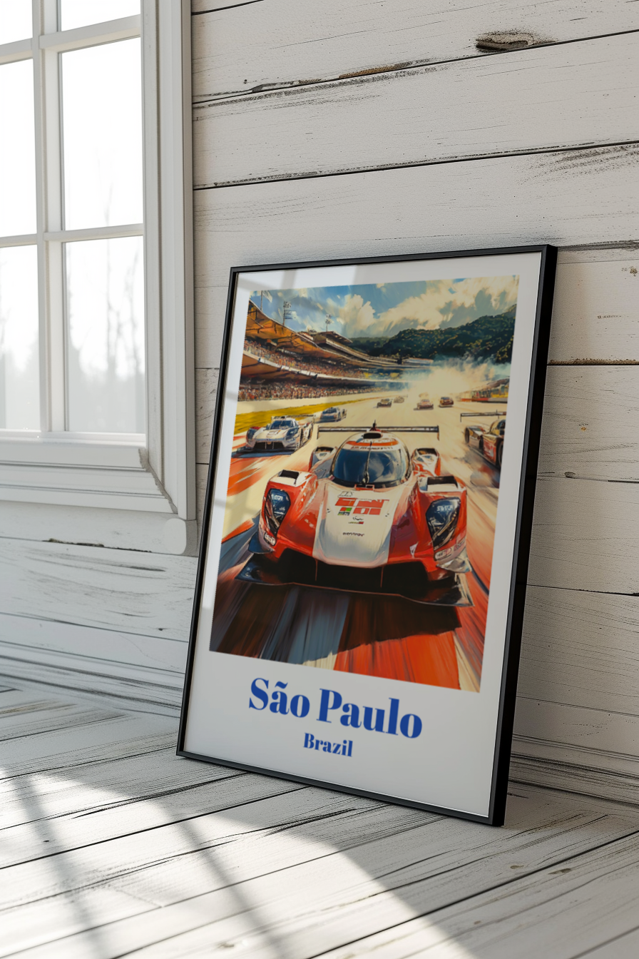 6 Hours of São Paulo Travel Poster Interlagos Circuit Brazil Wall Art