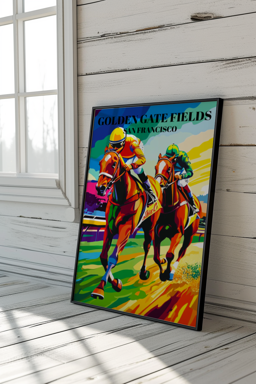 Golden Gate Fields Horse Racing Poster, San Francisco California Art Print