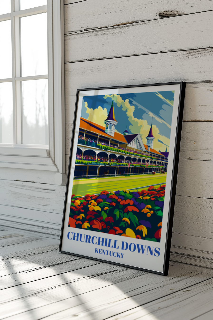 Travel Poster of Churchill Downs, Louisville, Kentucky, Horse Racing Art Print