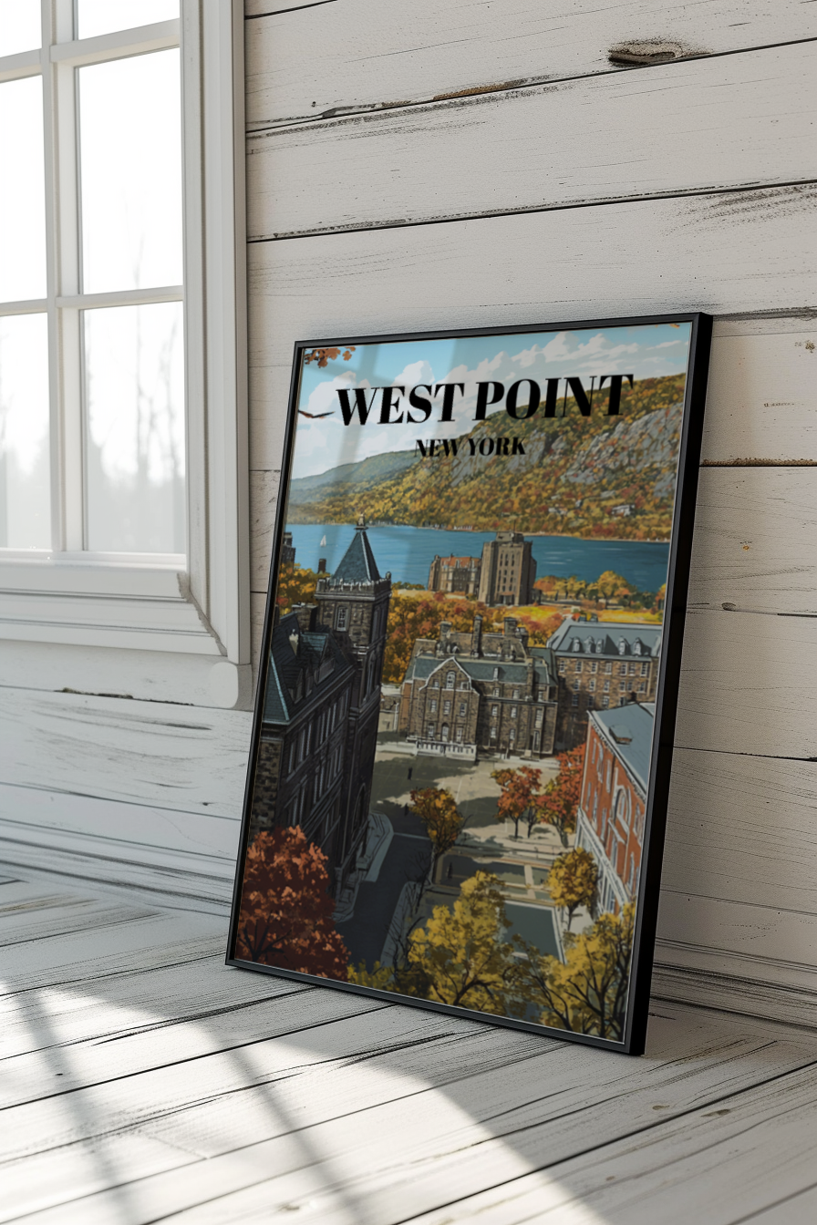West Point New York Travel Poster, U.S. Military Academy Wall Art