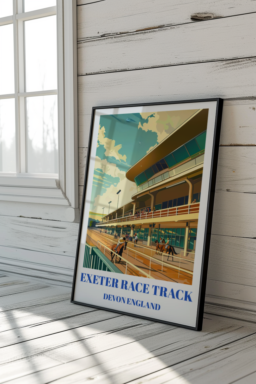 Exeter Horse Racing Track Poster, Devon, England Wall Art