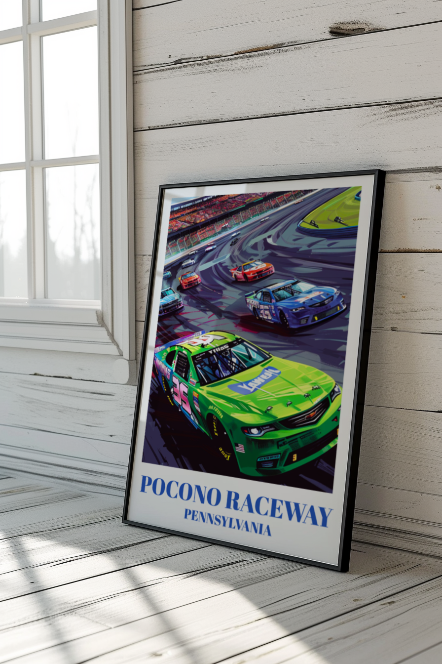 Pocono Raceway NASCAR Race Track Travel Poster,