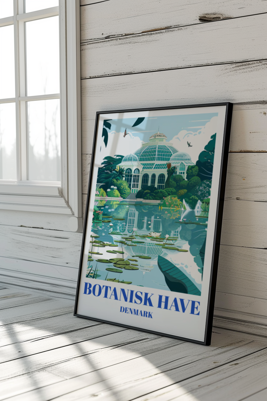 Botanical Garden of Botanisk Have, Copenhagen Denmark Travel Poster