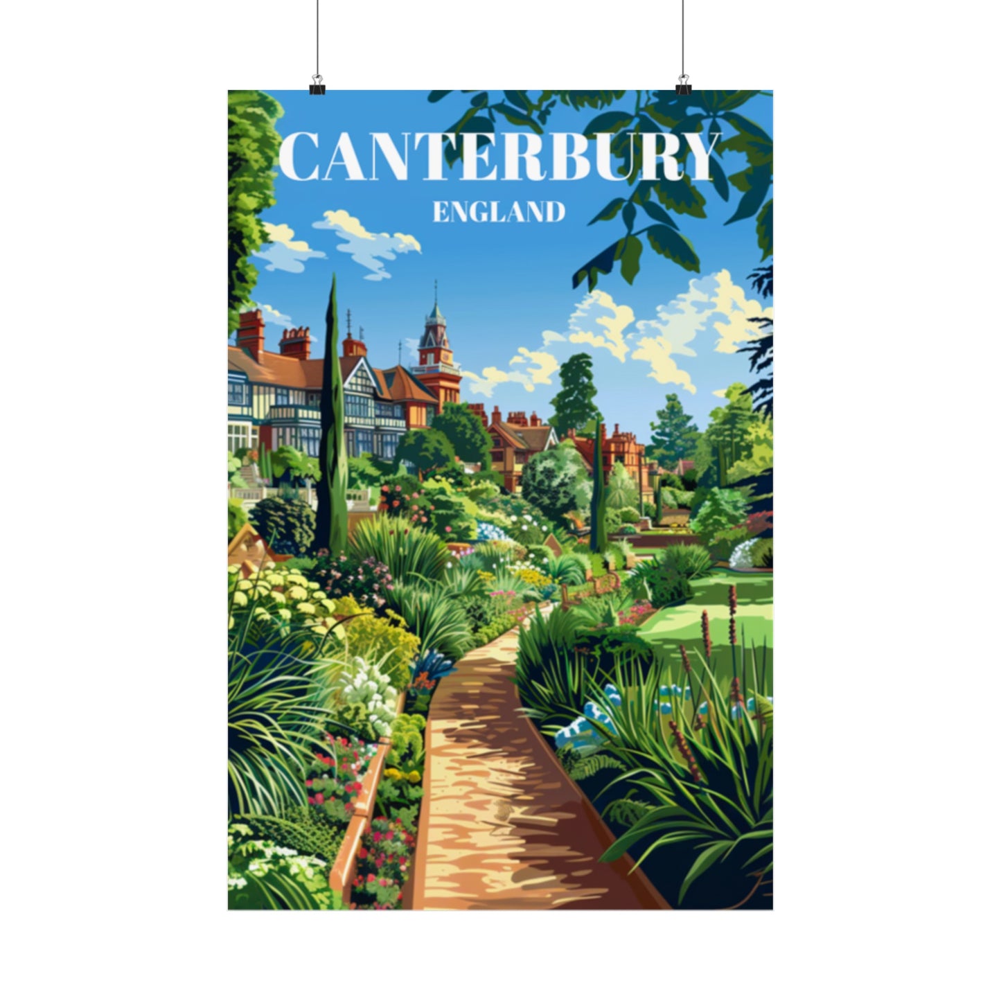 Travel Poster of Mount Ephraim Gardens in Canterbury, England