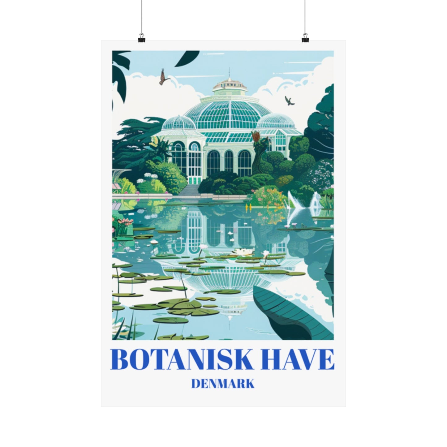 Botanical Garden of Botanisk Have, Copenhagen Denmark Travel Poster