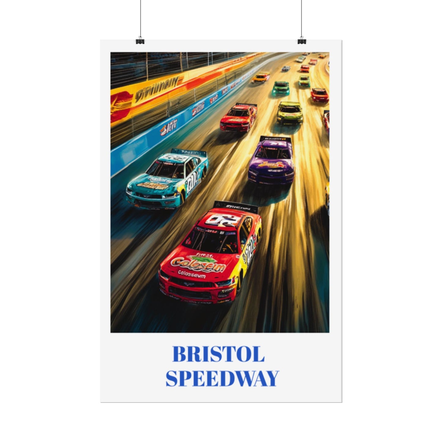 Bristol Motor Speedway Travel Poster, NASCAR Racing Art Print, Bristol, Tennessee Wall Decor,
