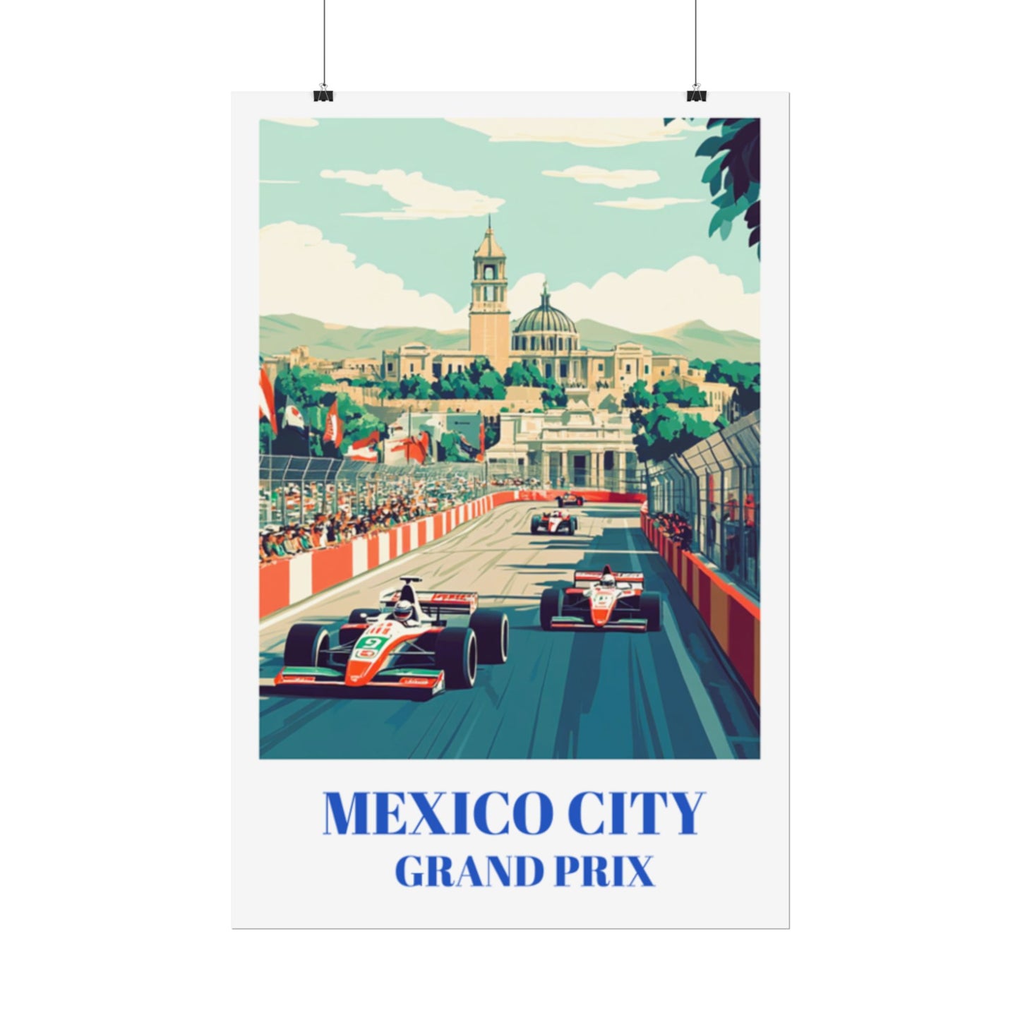 Mexico City Grand Prix Travel Poster, Formula 1 Autódromo Hermanos Rodríguez Racing