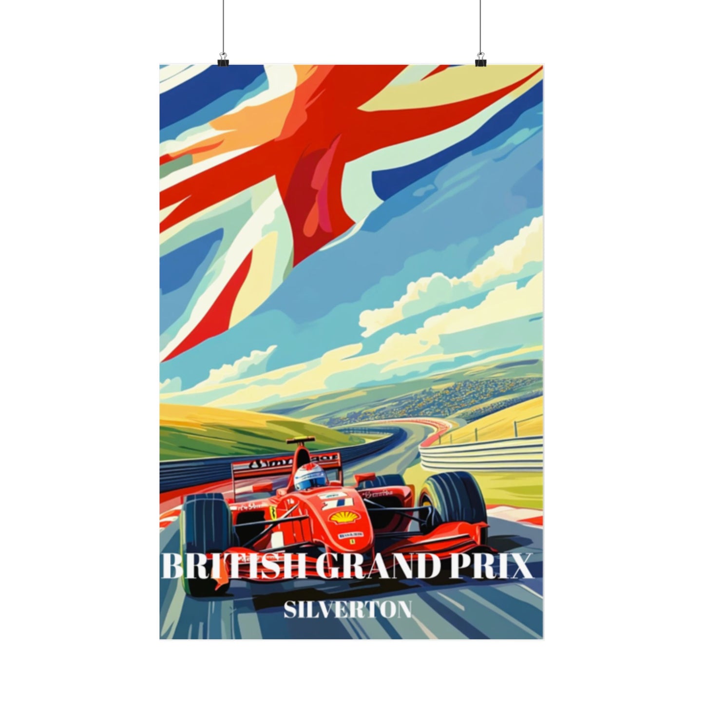 British Grand Prix Silverstone Travel Poster, F1 Racing Art, Motorsport Wall Print