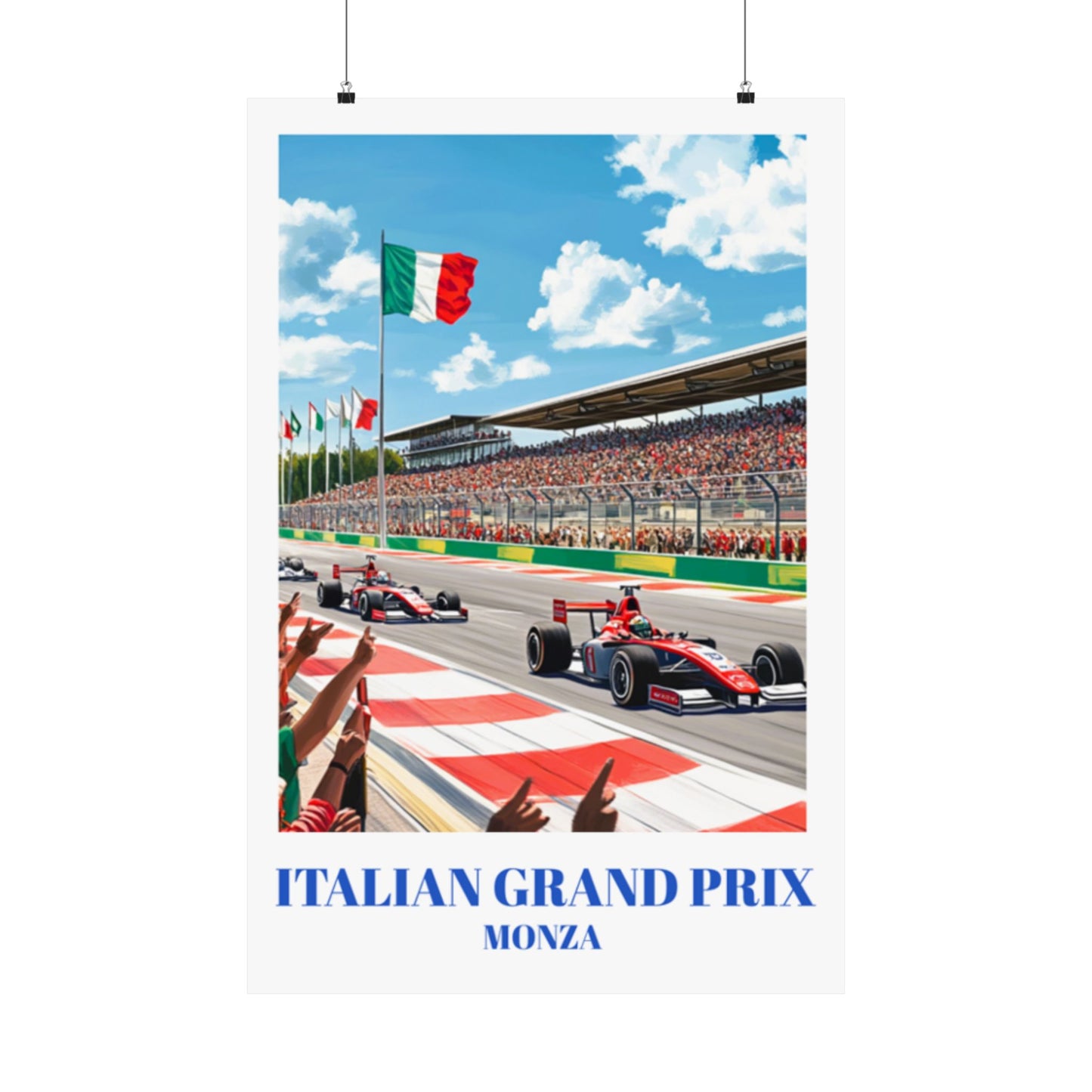 Monza Italian Grand Prix Travel Poster, Formula 1 Racing Wall Art