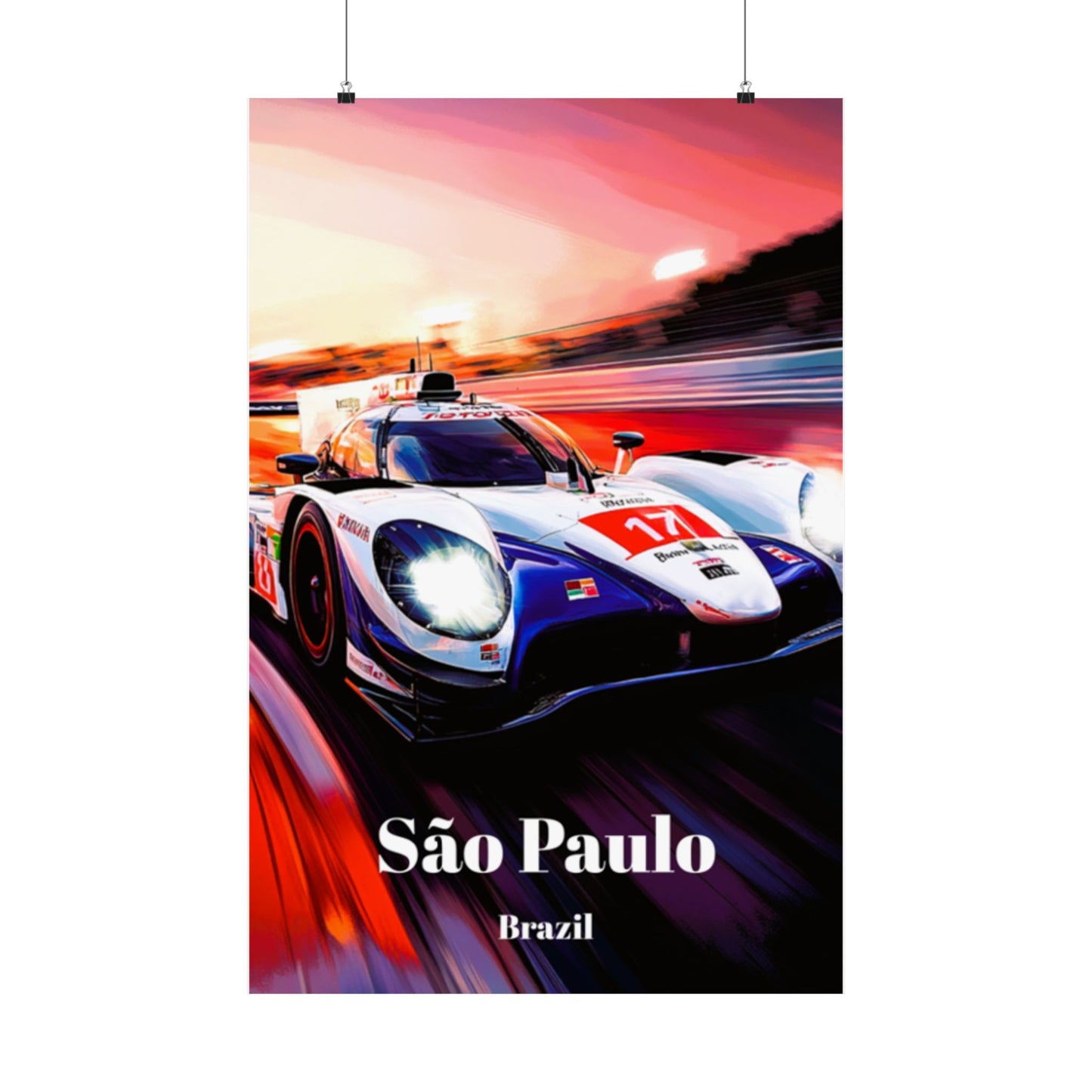 6 Hours of São Paulo Interlagos Circuit Travel Poster, Brazil Motorsport Racing