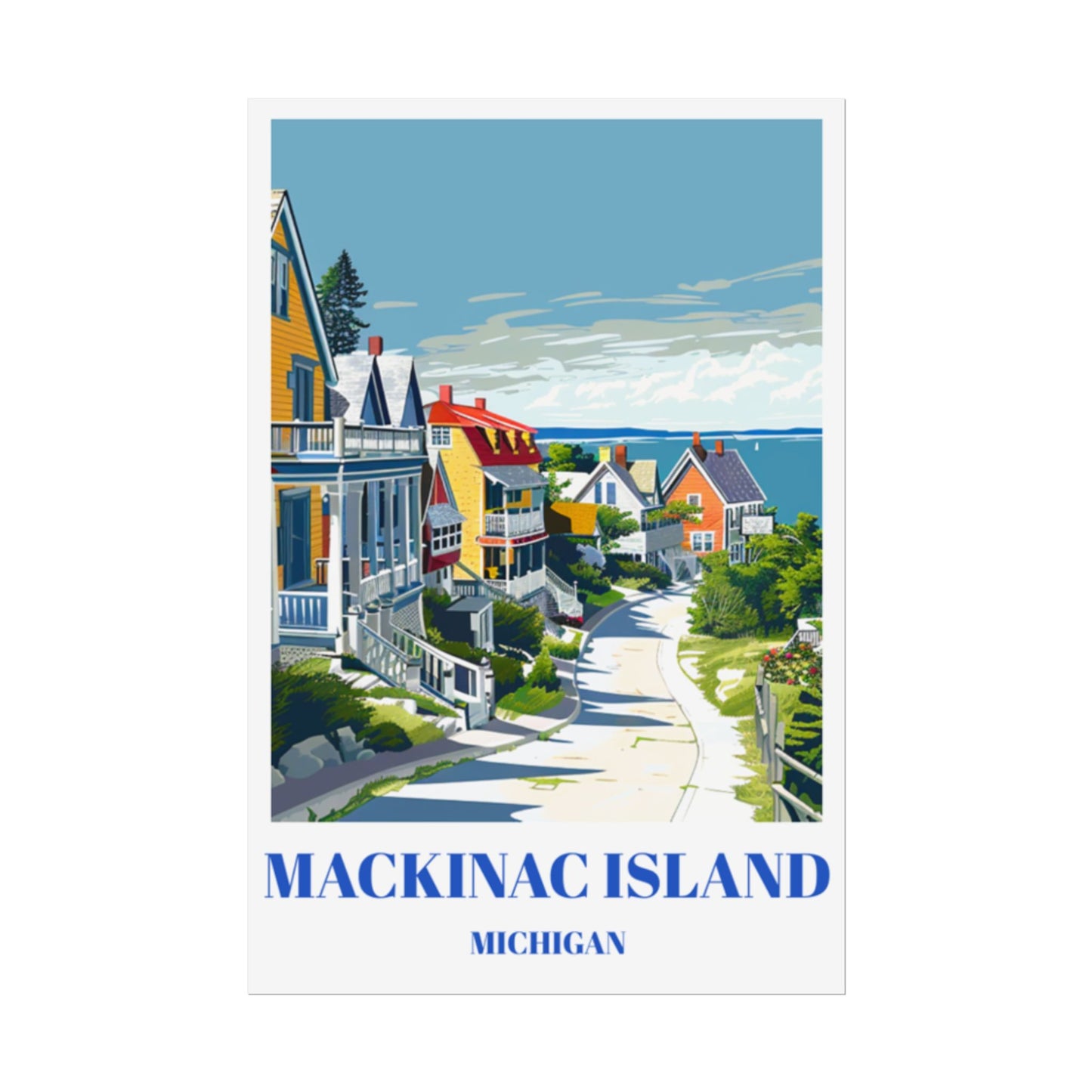 Mackinac Island Michigan Travel Poster - Vintage Great Lakes Wall Art