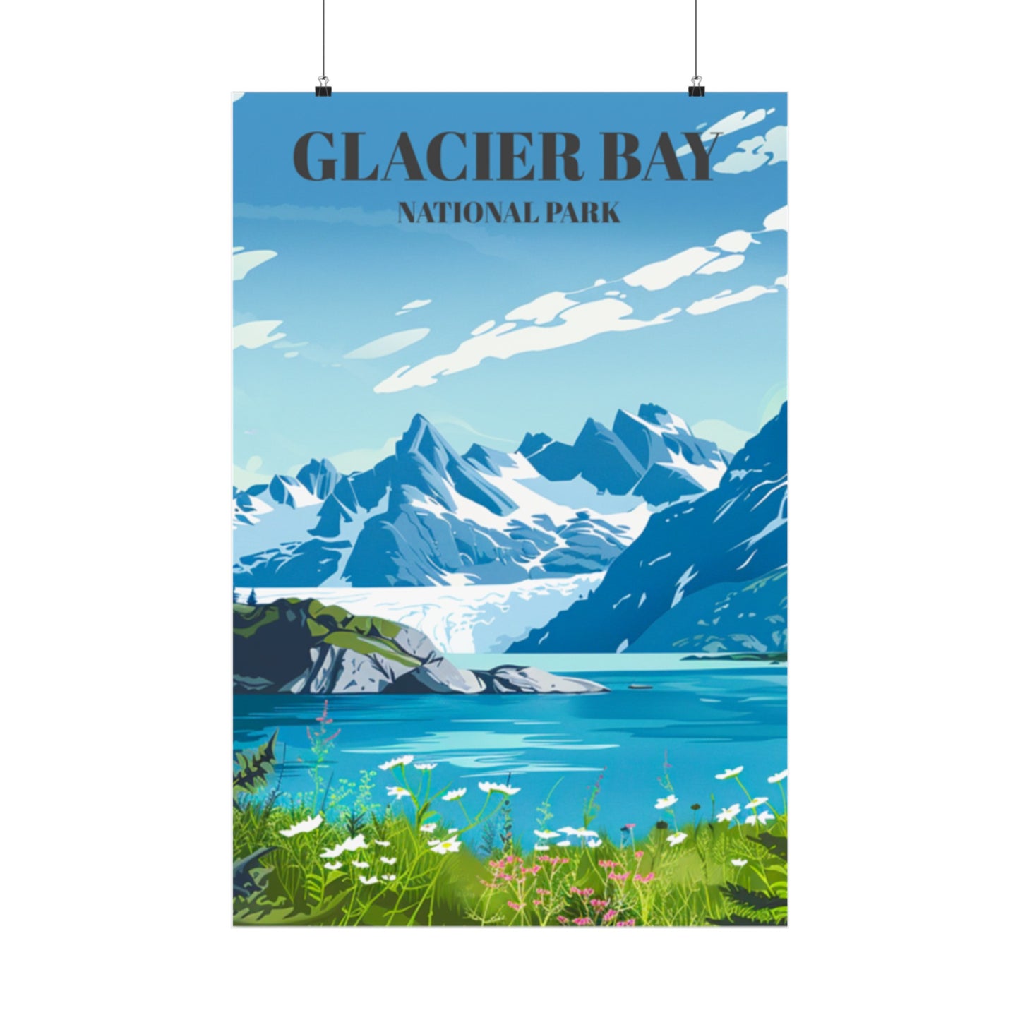 Glacier Bay National Park Poster - Alaska Travel Art Print Wall Decor,