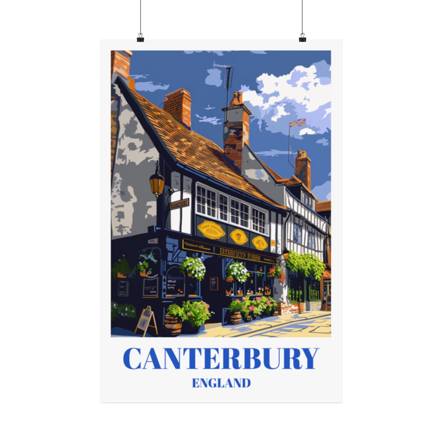 Canterbury, England Vintage-Inspired Travel Poster