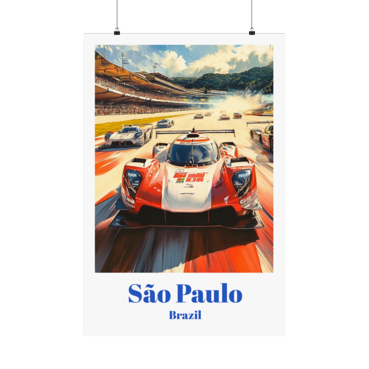 6 Hours of São Paulo Travel Poster Interlagos Circuit Brazil Wall Art