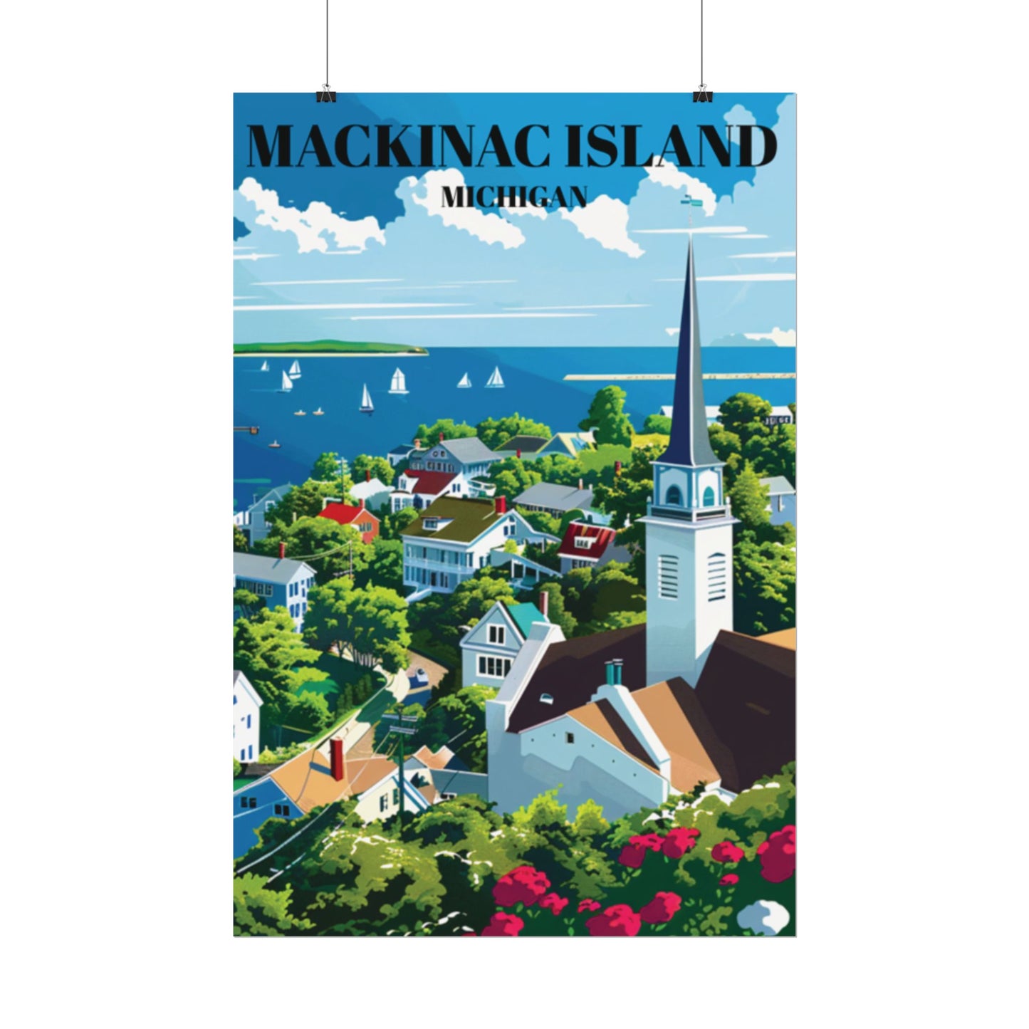 Mackinac Island Michigan Travel Poster - Mackinac Island Wall Art Print